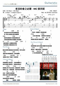 Guitaristic_老派約會之必要 - MC 張天賦 Fingerstyle前奏｜Chord 譜